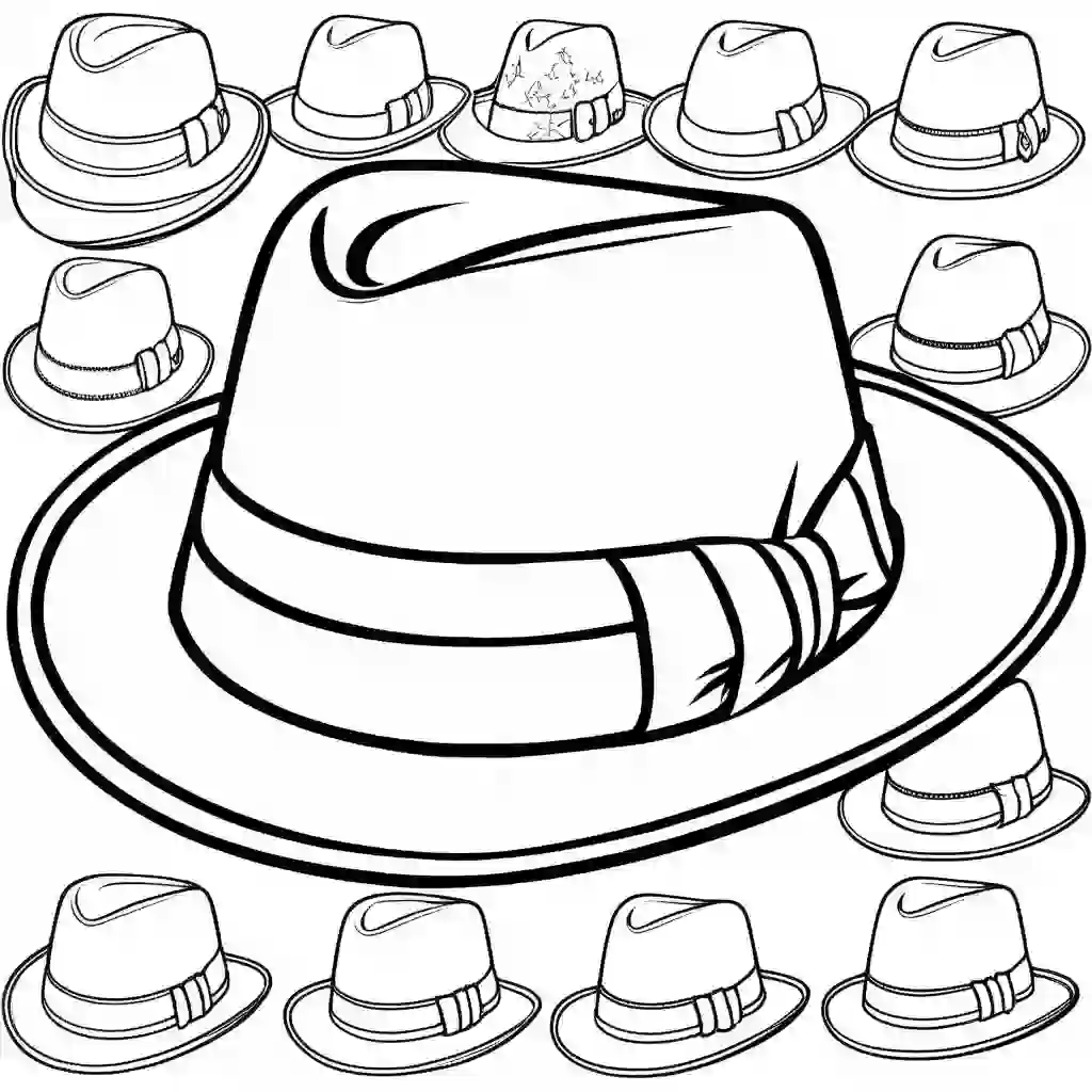 Fedora Hats coloring pages